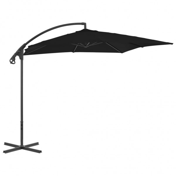 Um guarda-chuva com poste de aço preto 250x250 cm D