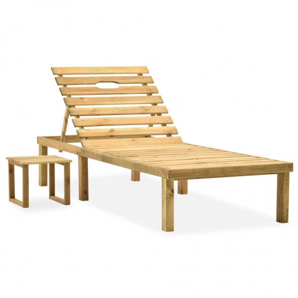 Cama de jardim com mesa de madeira de pinho impregnada D