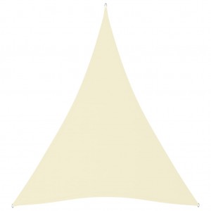 Toldo de vela triangular de tela oxford crema 5x6x6 m D