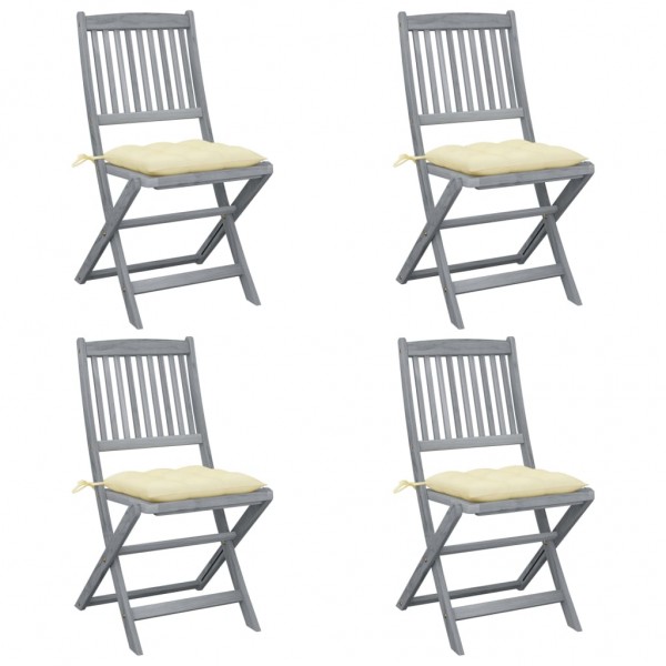 Cadeiras de jardim folháveis de madeira maciça D
