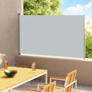 Toldo lateral retráctil para patio gris 200x300 cm D