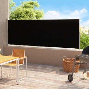 Toldo lateral retráctil para patio negro 200x500 cm D