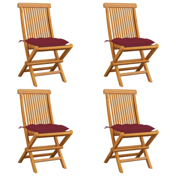 Quatro cadeiras de jardim com almofadas D