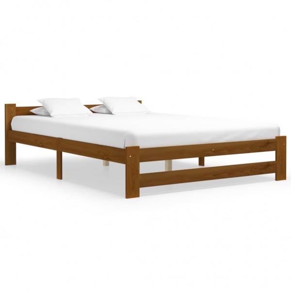 Estrutura da cama madeira maciça pinho marrom mel 180x200 cm D