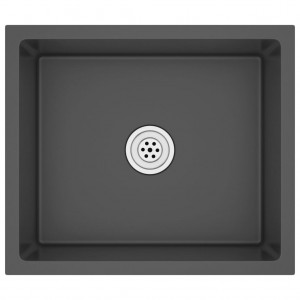 Fregadero hecho a mano acero inoxidable negro D