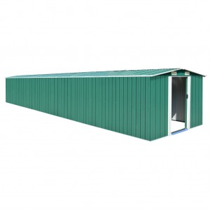 Cobertura de jardim de aço galvanizado verde 257x779x181 cm D