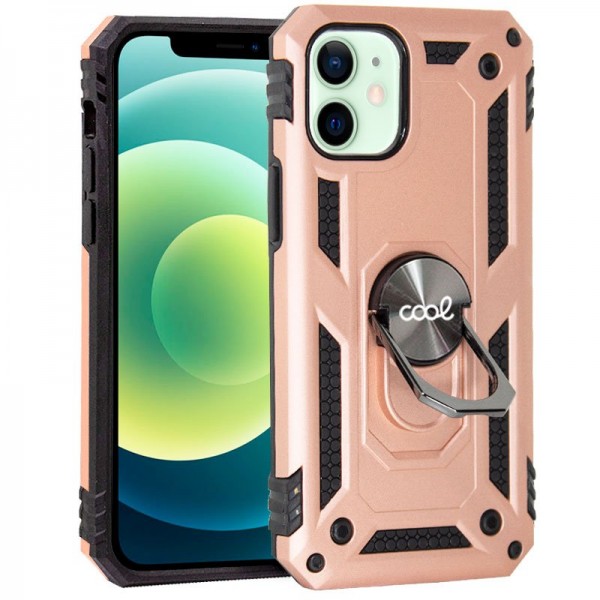 Carcaça COOL para iPhone 12 / 12 Pro anel rígido Rose Gold D