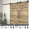 Kit de herrajes de puertas correderas acero negro 2 uds 200 cm 1