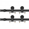 Kit de herrajes de puertas correderas acero negro 2 uds 200 cm 2
