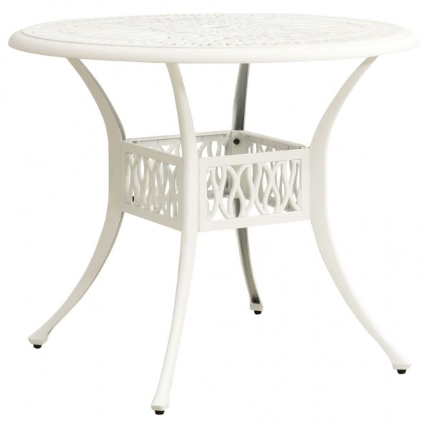 Mesa de jardín aluminio fundido blanco 90x90x74 cm D