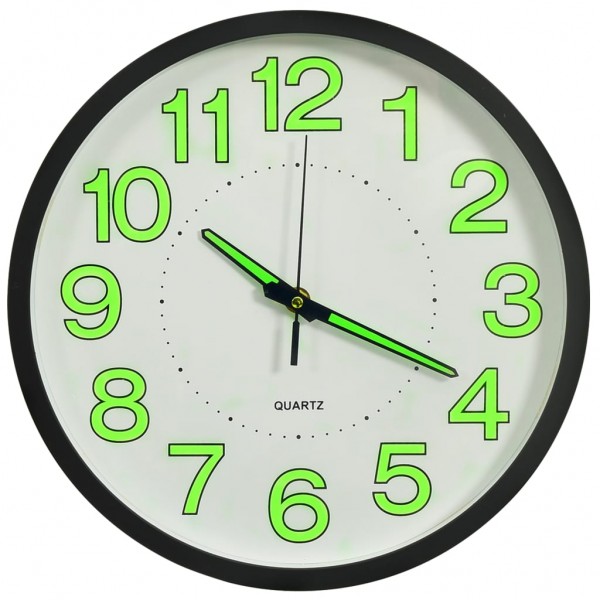 Reloj de pared luminoso negro 30 cm D