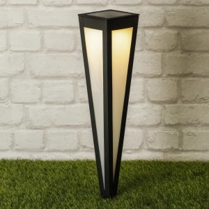 Hi Lámpara solar LED de jardín con estaca negra 58 cm D
