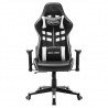 Silla de gaming de cuero sintético negro y blanco 2