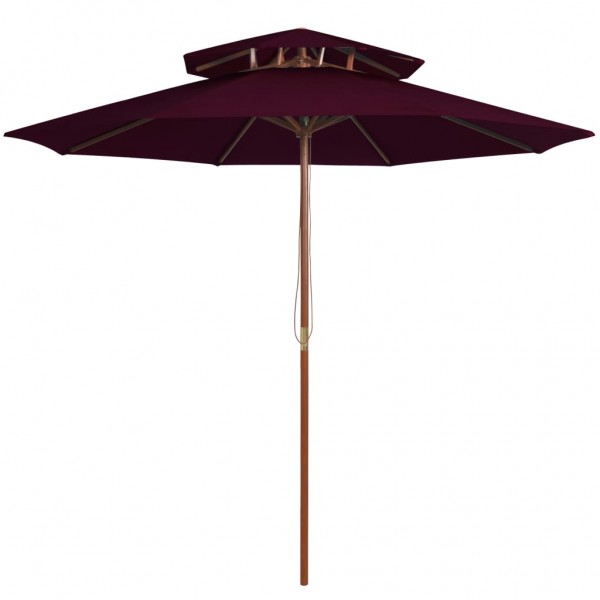 Um guarda-chuva de dois andares de madeira bordeaux 270 cm D