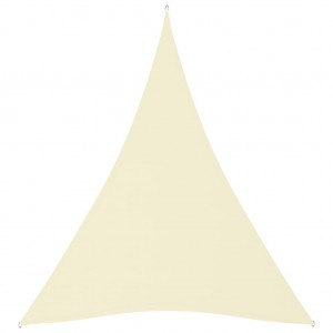 Toldo de vela triangular de tela oxford crema 5x7x7 m D