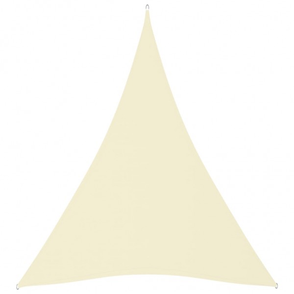 Toldo de vela triangular de tela oxford crema 5x7x7 m D