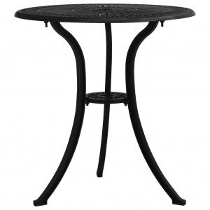 Mesa de jardín aluminio fundido negro 62x62x65 cm D