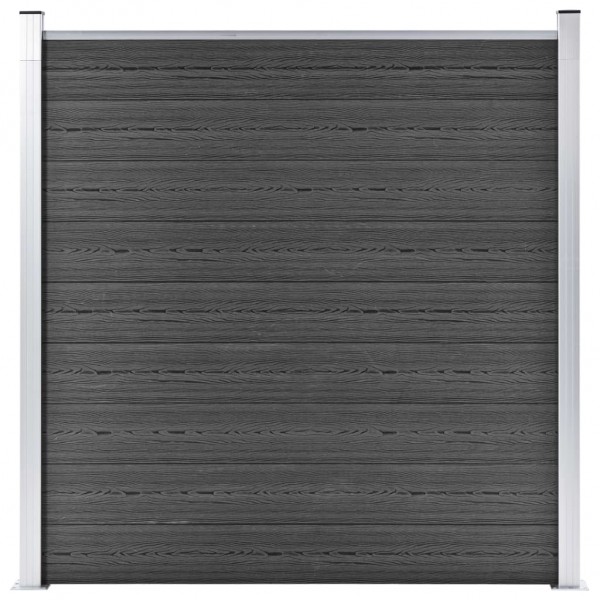 Panel de valla WPC negro 180x186 cm D