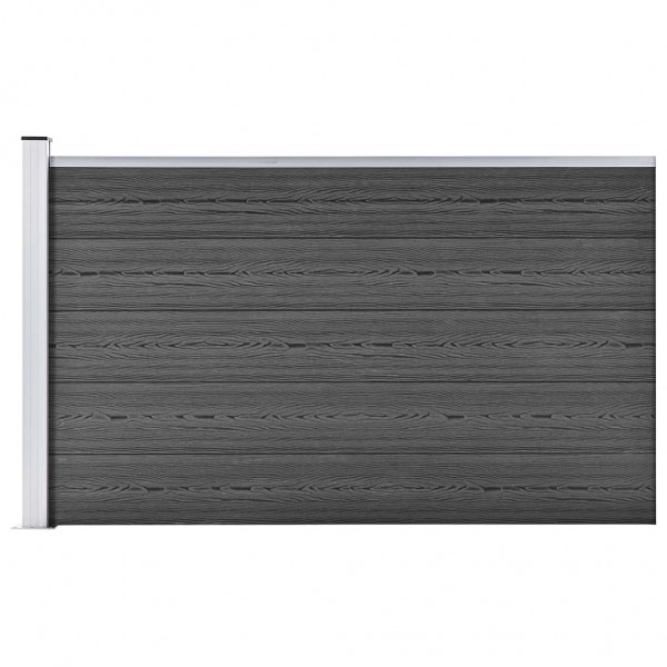 Panel de valla WPC negro 175x105 cm D