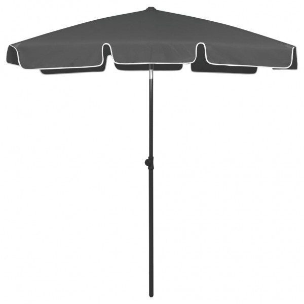 Um guarda-chuva de praia cinza de anthracite 180x120 cm D