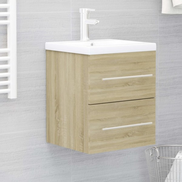 Armario para lavabo contrachapada color roble 41x38.5x48 cm D