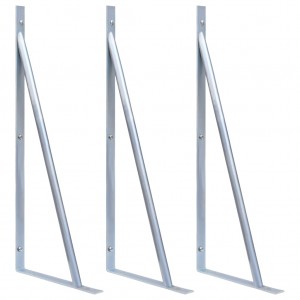 Soportes para postes de valla 3 unidades acero galvanizado D