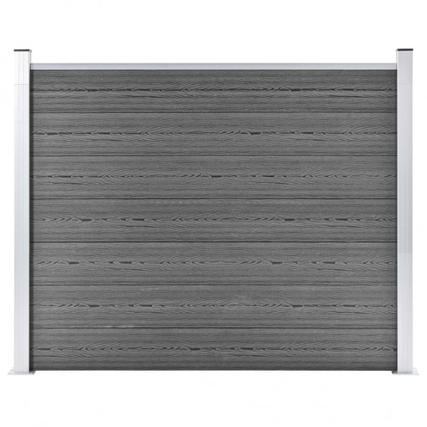 Panel de valla WPC gris 180x146 cm D