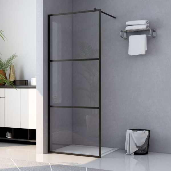 Mampara ducha accesible vidrio ESG transparente negro 100x195cm D