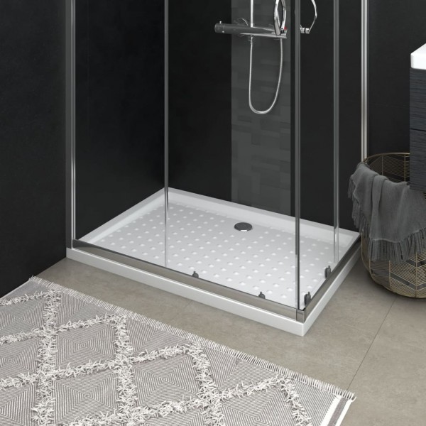 Plato de ducha con puntos ABS blanco 70x100x4 cm D