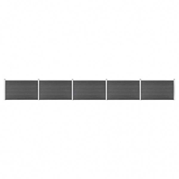 Set de paneles de valla WPC negro 872x105 cm D