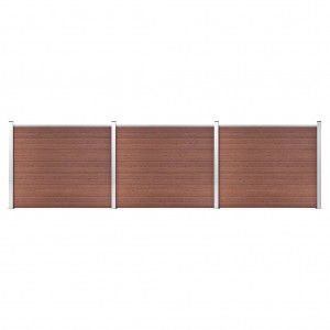 Conjunto de painel de vedação WPC marrom 526x146 cm D