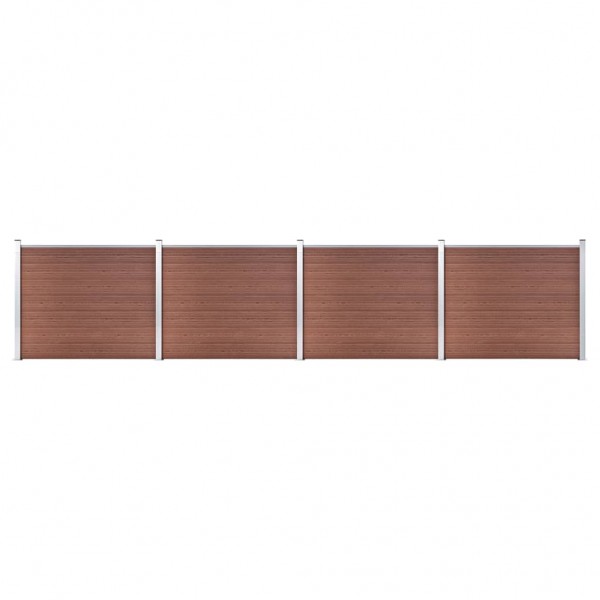 Set de panel de valla WPC marrón 699x146 cm D