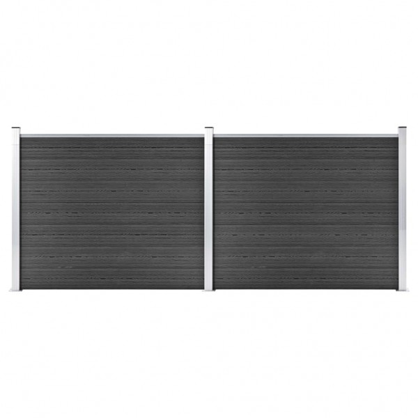 Set de panel de valla WPC gris 353x146 cm D