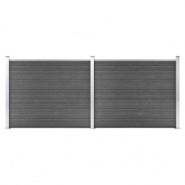 Set de paneles de valla WPC negro 353x146 cm D