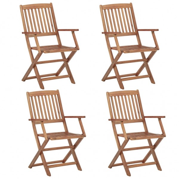 Cadeiras de jardim dobráveis 4 unidades madeira maciça de acacia D