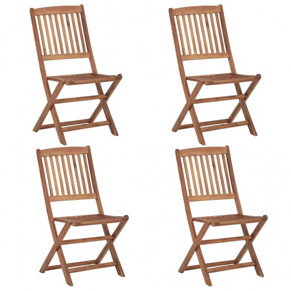 Cadeiras de jardim dobráveis 4 unidades madeira maciça de acacia D