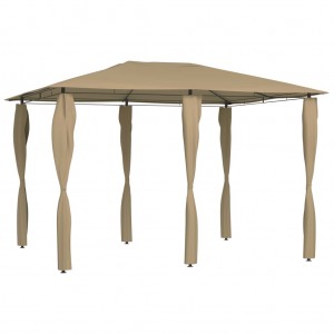 Sala de jantar coberta por postes de taupe 3x4x2.6 m 160 g/m2 D