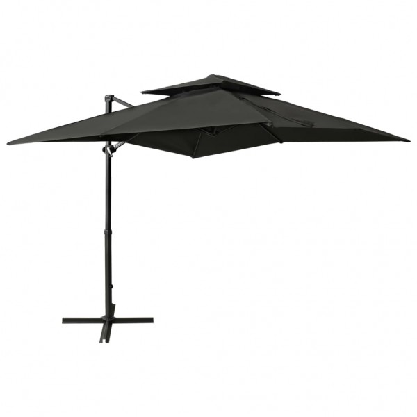 Um guarda-chuva com tampa dupla em cinza anthracite 250x250 cm D