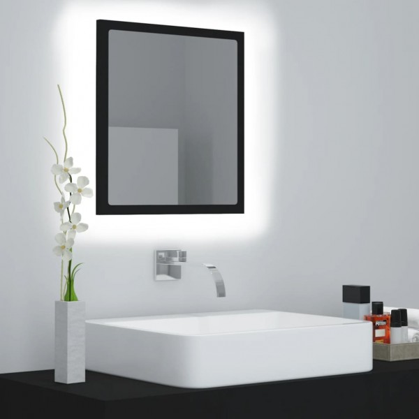 Espejo de baño acrílico negro brillo 40x8.5x37 cm D