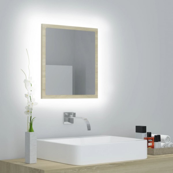 Espelho de banho acrílico cor de carvalho Sonoma 40x8.5x37 cm D