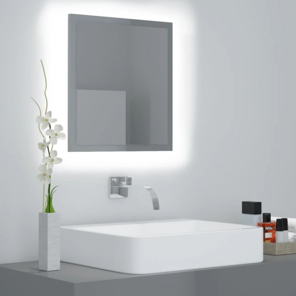 Espelho de casa de banho madeira contraplacada cinza brilho 40x8.5x37 cm D