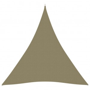 Telhado de vela triangular de tecido oxford beige 3x4x4 m D