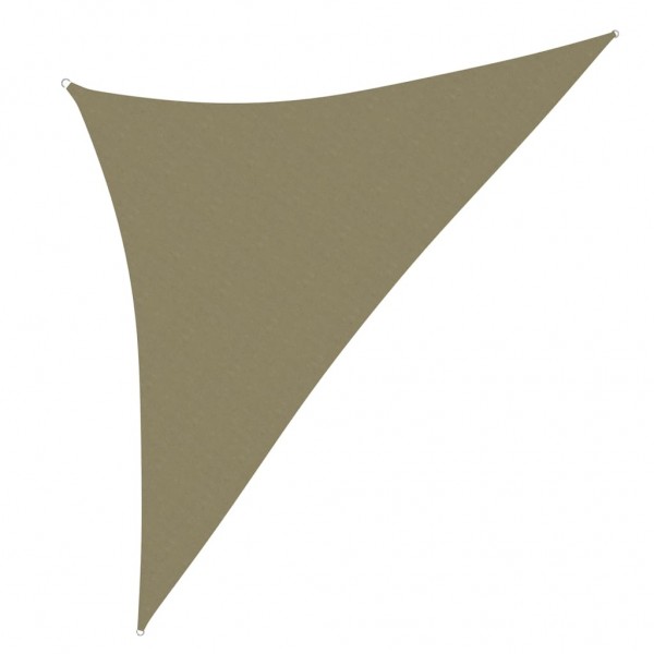 Toldo de vela triangular de tela oxford beige 4x4x5.8 m D