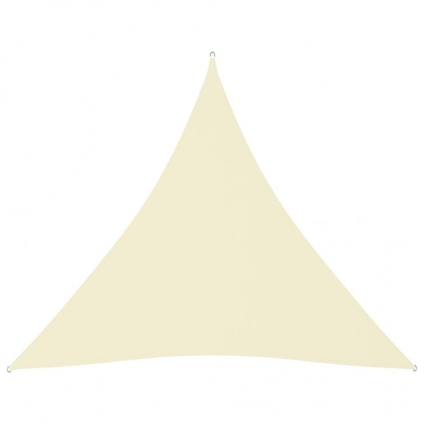 Telhado de vela triangular de tecido oxford cream 4,5x4,5x4,5 m D