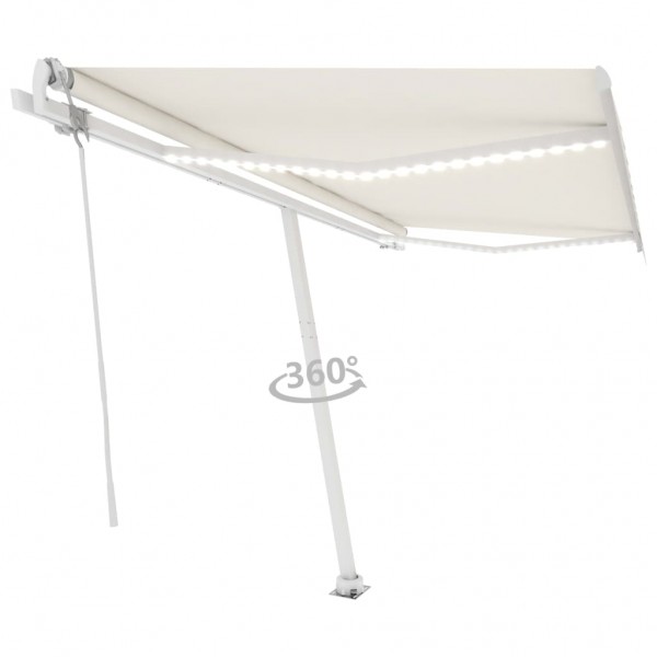 Toldo automático com LED e sensor de vento creme 450x350 cm D