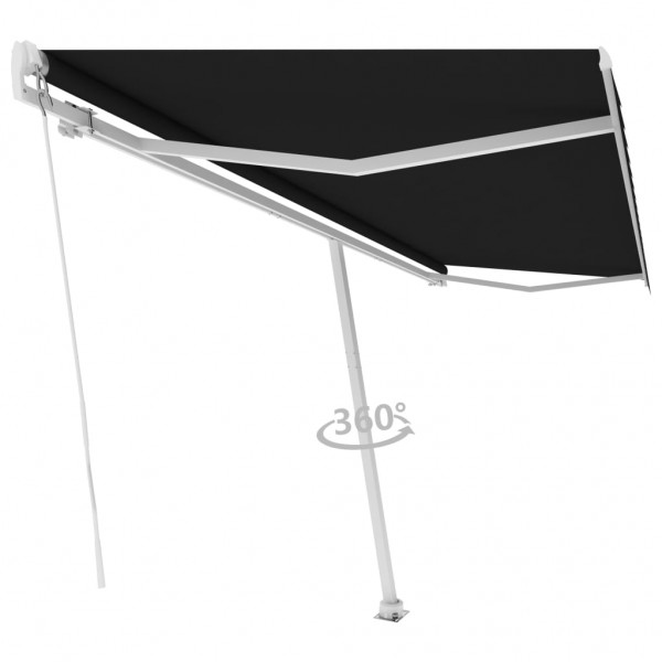 Toldo manual retrátil para pés cinza antracite 500x350 cm D