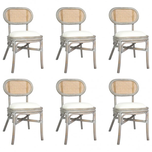 Cadeiras de jantar 6 unidades de linho cinza D