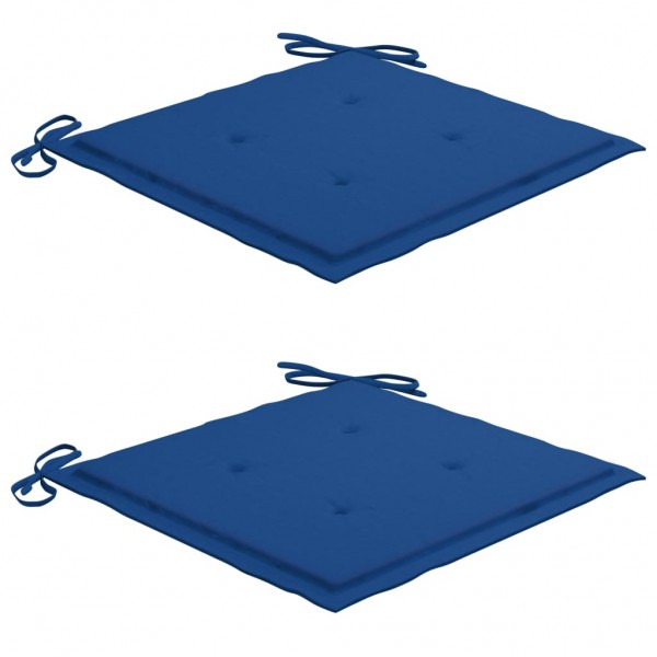 Cojines de silla de jardín 2 uds tela Oxford azul 40x40x3 cm D