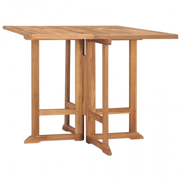 Mesa de jantar dobrável para jardim madeira de teca 90x90x75 cm D