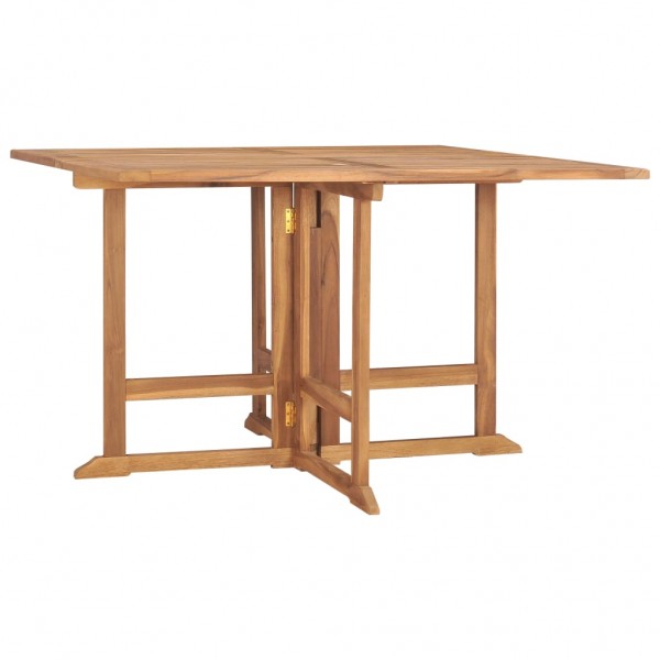 Mesa de jantar dobrável para jardim madeira de teca 120x120x75 cm D